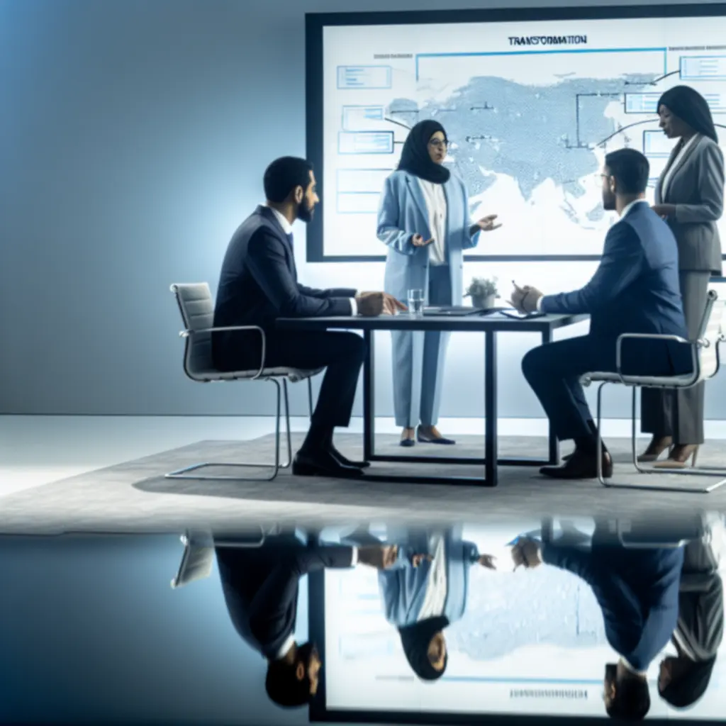 Consultants and client teams collaborating in a digital strategy workshop