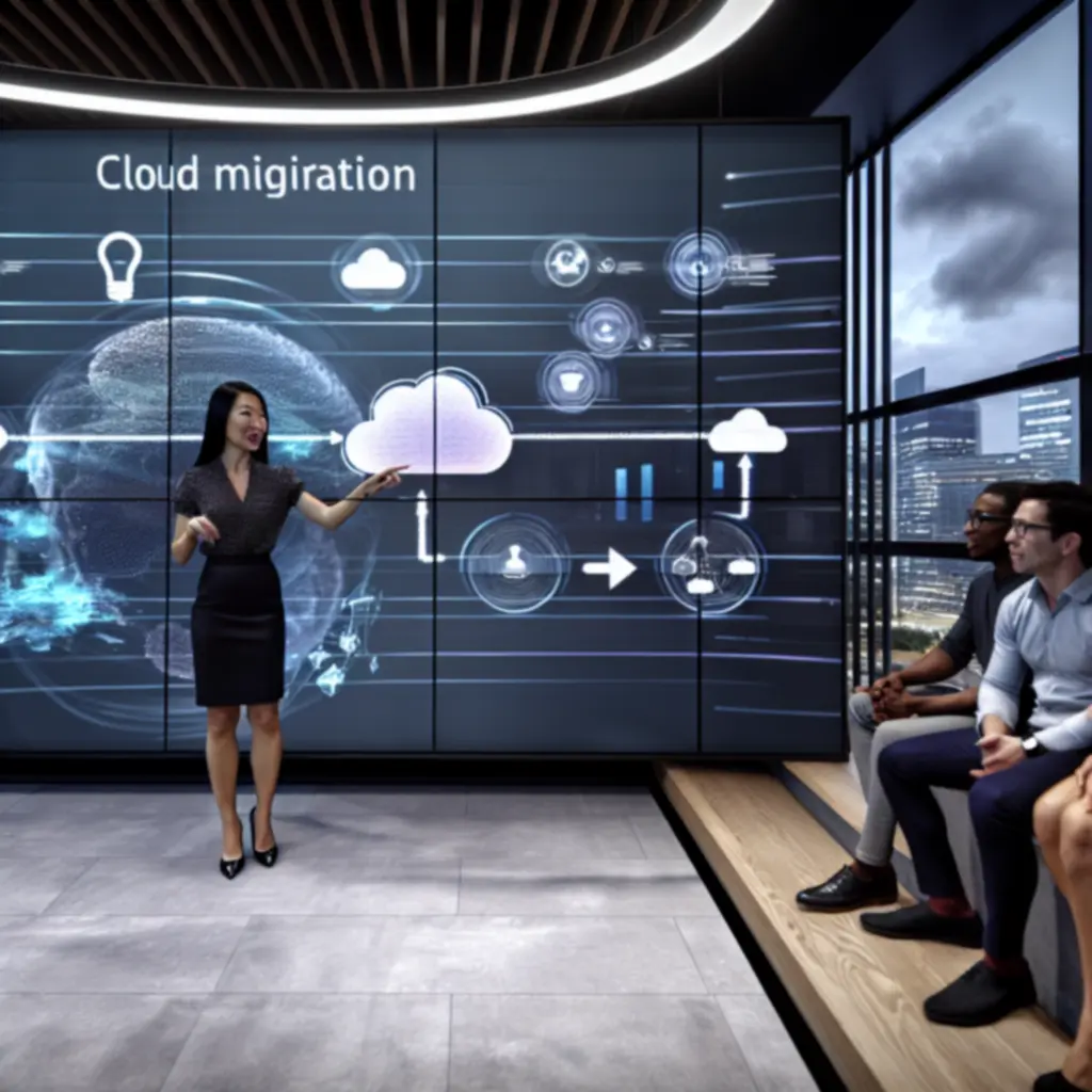Data dashboard visualising a cloud migration programme