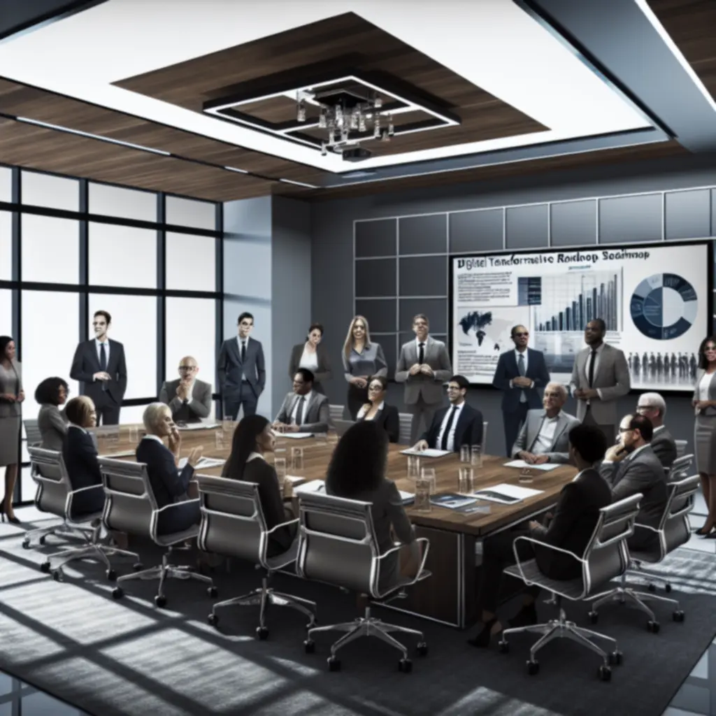 IT consultants leading a digital transformation strategy workshop