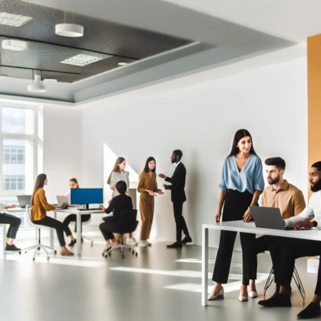 Consultants working side by side with client teams in a modern office.