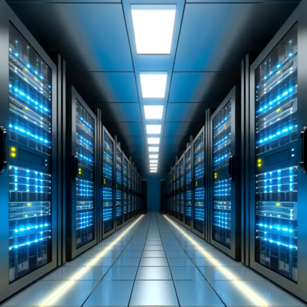Modern server room representing optimised IT infrastructure
